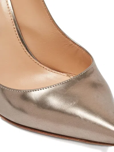 Pre-owned Sergio Rossi Vintage  110mm Leather Pumps In Gray