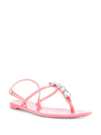 Casadei Crystal-embellished Jelly Flip-flops