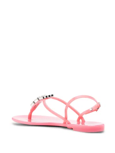 Casadei Crystal-embellished Jelly Flip-flops