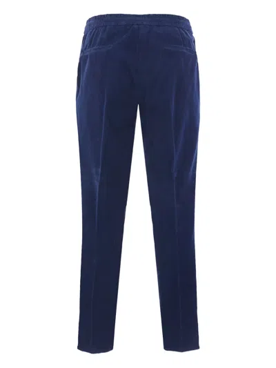 Brunello Cucinelli Corduroy Drawstring Trousers In Blue