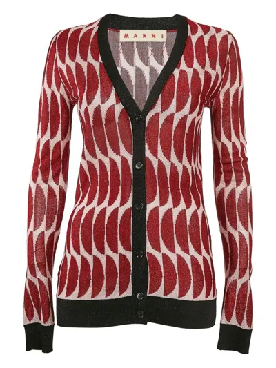 Pre-owned Marni Geometric-pattern Cardigan