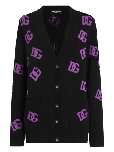 Dolce & Gabbana Logo-motif Cardigan In Black