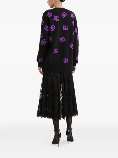 Dolce & Gabbana Logo-motif Cardigan In Black