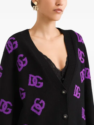 Dolce & Gabbana Logo-motif Cardigan In Black