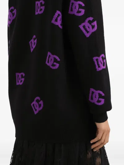 Dolce & Gabbana Logo-motif Cardigan In Black