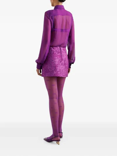 Dolce & Gabbana Jacquard Mini Skirt In Purple