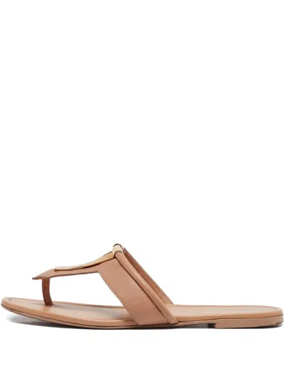 Pre-owned Saint Laurent Leather Y Motif Thong Flats