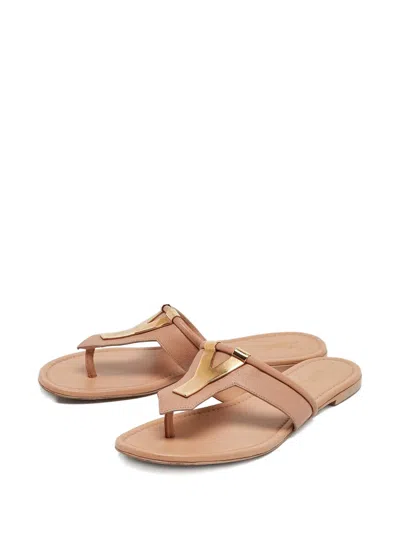 Pre-owned Saint Laurent Leather Y Motif Thong Flats