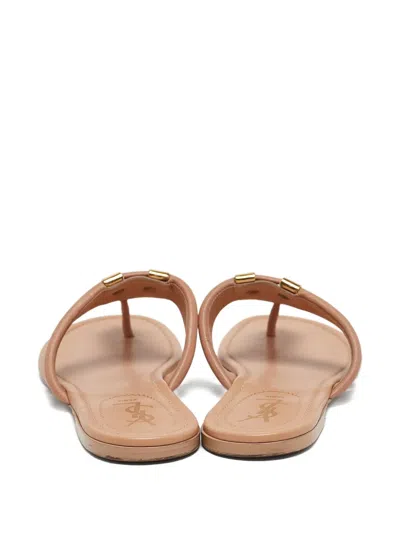 Pre-owned Saint Laurent Leather Y Motif Thong Flats