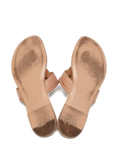 Pre-owned Saint Laurent Leather Y Motif Thong Flats