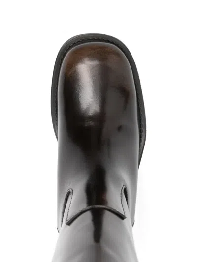Alohas Calf Leather Biker Boots In Black