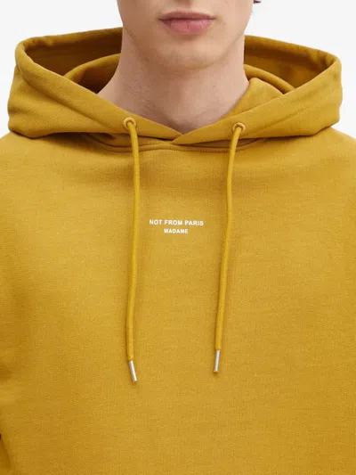 Drôle De Monsieur Logo-print Hoodie In Yellow
