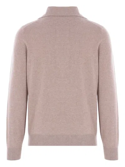 Brunello Cucinelli Polo-neck Cashmere Sweater In Pink