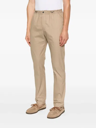 Pt Torino Drawstring Cotton Trousers In Brown