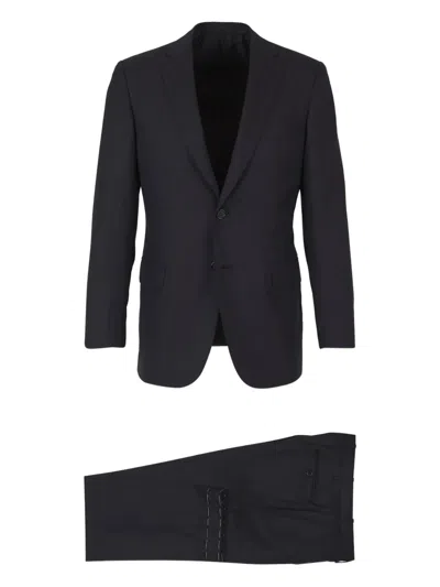 Brioni Single-breasted Suit In Black