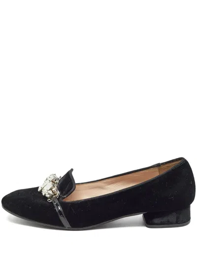 Pre-owned Miu Miu Crystal-embellishment Ballet Flats