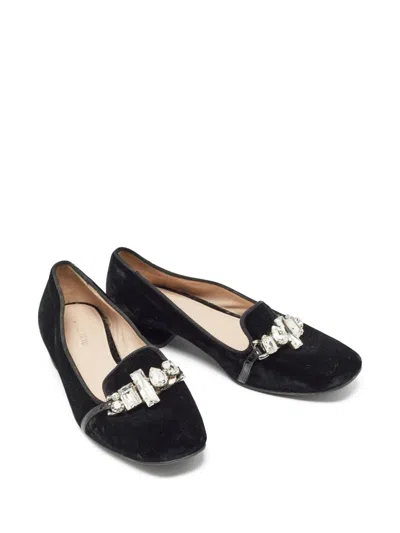 Pre-owned Miu Miu Crystal-embellishment Ballet Flats