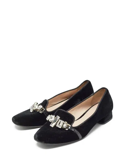Pre-owned Miu Miu Crystal-embellishment Ballet Flats