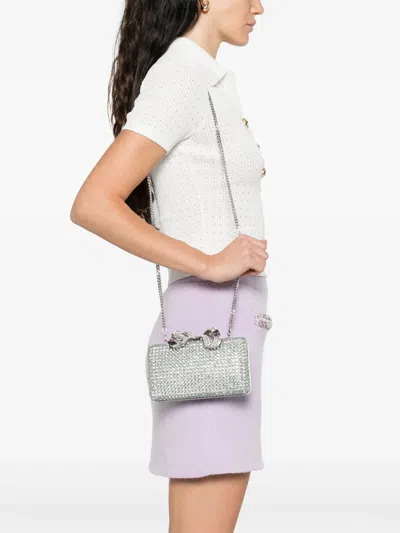 Self-portrait Crystal-embellished Clutch Bag