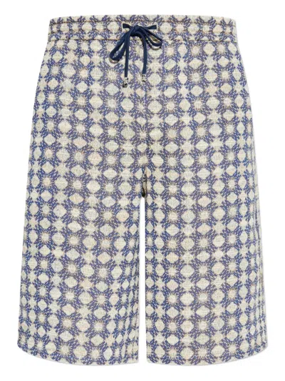 Amiri Geometric-pattern Drawstring Shorts In Multi