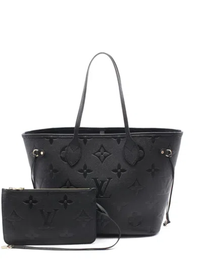 Pre-owned Louis Vuitton 2021 Monogram Empreinte Leather Tote Bag In Black