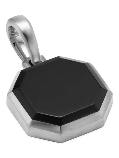 David Yurman Sterling Silver Octagon Onyx Necklace In Black