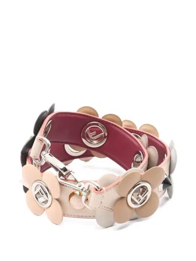Pre-owned Fendi 2010s You Efuiz Leather Strap In Neutral