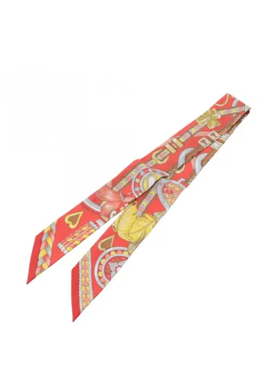 Pre-owned Hermes 2000s Harnais De Coeur Silk Scarf