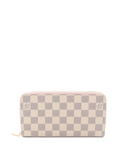 Pre-owned Louis Vuitton 2010s Damier Azur Zipper Long Wallet In Neutral