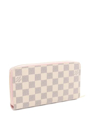 Pre-owned Louis Vuitton 2010s Damier Azur Zipper Long Wallet In Neutral