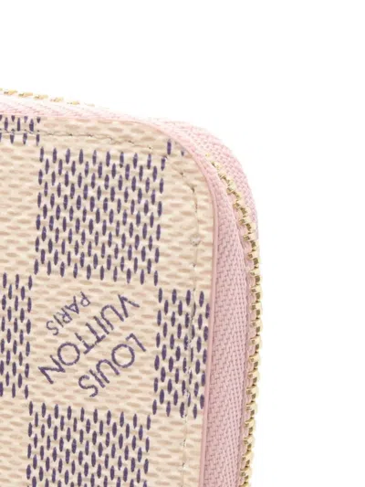 Pre-owned Louis Vuitton 2010s Damier Azur Zipper Long Wallet In Neutral