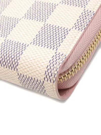 Pre-owned Louis Vuitton 2010s Damier Azur Zipper Long Wallet In Neutral