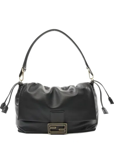 Pre-owned Fendi 2020s Large Mamma Bucket Shoulder Bag In Black