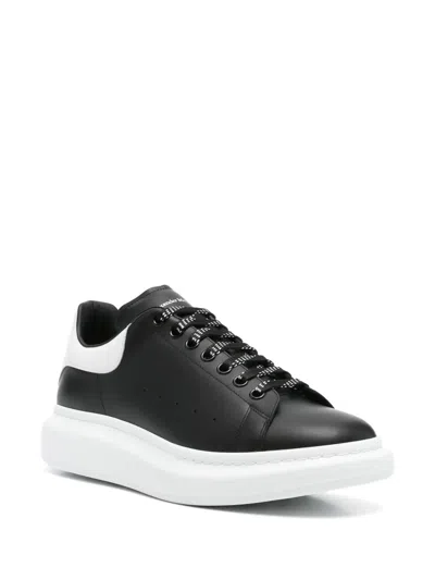 Alexander Mcqueen Black Low Top Sneakers With Chunky Sole And Contrasting Heel In Leather Man In Black