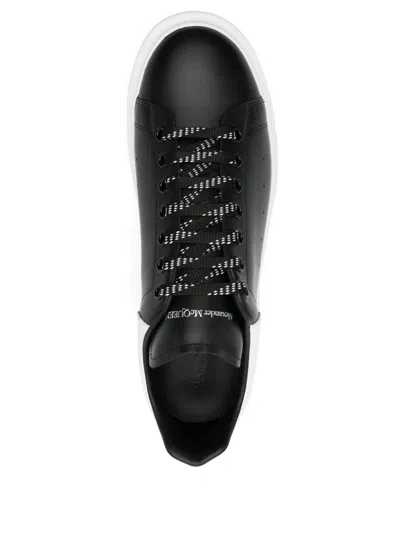 Alexander Mcqueen Black Low Top Sneakers With Chunky Sole And Contrasting Heel In Leather Man In Black