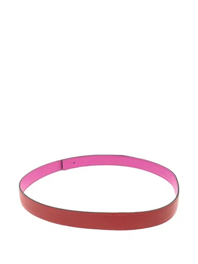 Pre-owned Hermes 2000s Leather Belt In Red