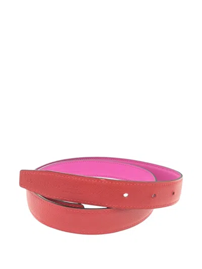 Pre-owned Hermes 2000s Leather Belt In Red