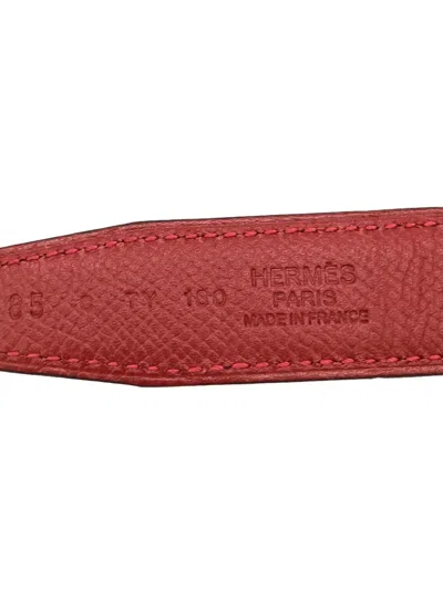 Pre-owned Hermes 2000s Leather Belt In Red