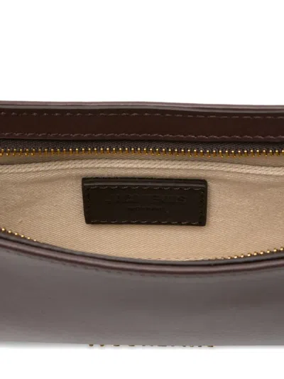 Jacquemus Womens Le Bisou Perle Leather Shoulder Bag Medium Brown