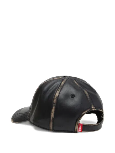 Diesel Logo-embossed Baseball Cap In Black
