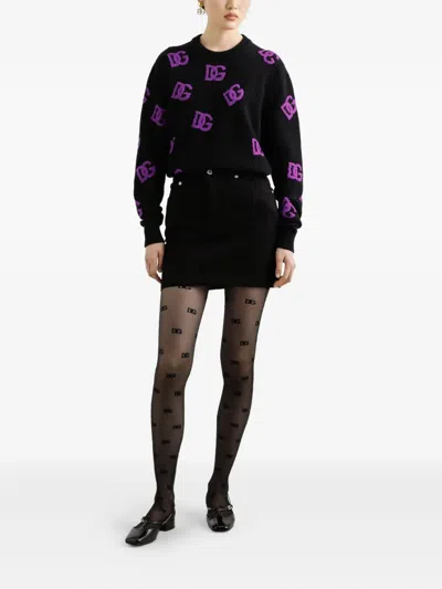 Dolce & Gabbana Wool Dg-logo Sweater In Black