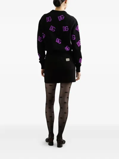Dolce & Gabbana Wool Dg-logo Sweater In Black