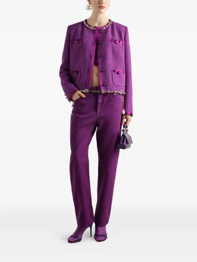 Dolce & Gabbana Cotton Jeans In Purple
