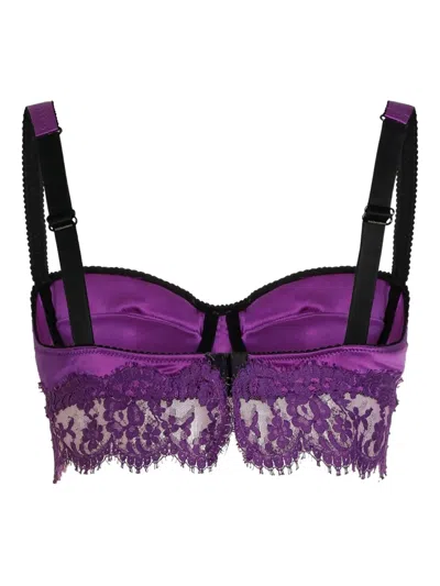 Dolce & Gabbana Lace-detail Bra In Purple