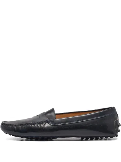 Pre-owned Tod's Vintage Leather Loafers In Blue