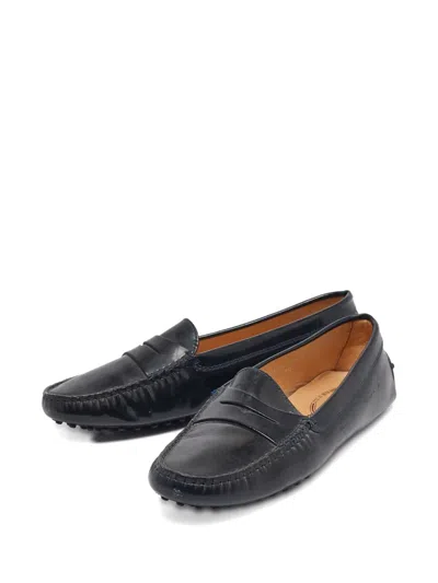 Pre-owned Tod's Vintage Leather Loafers In Blue
