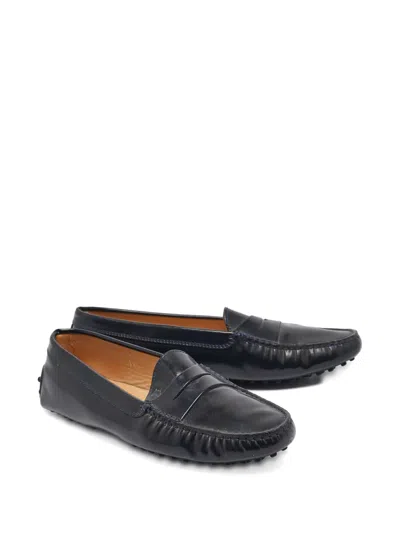 Pre-owned Tod's Vintage Leather Loafers In Blue