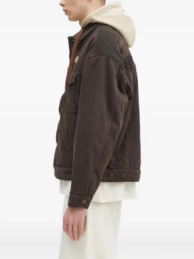 Aape By A Bathing Ape Appliqué-detail Denim Jacket In Brown