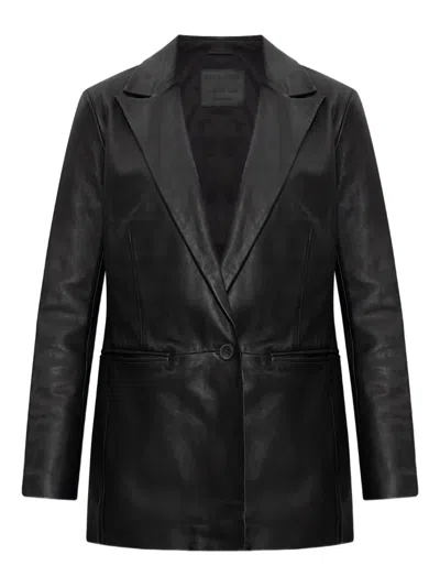 Allsaints Leather Deri Blazer In Black