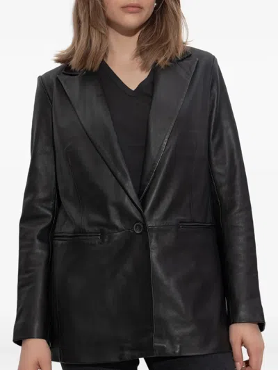 Allsaints Leather Deri Blazer In Black